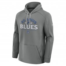 St. Louis Blues Fanatics Gray 2025 Stanley Cup Playoffs Authentic Pro Rink Fly Fleece Pullover Hoodie