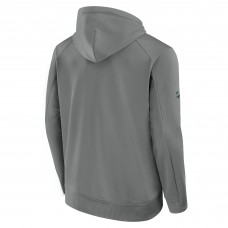 New Jersey Devils Fanatics Gray 2025 Stanley Cup Playoffs Authentic Pro Rink Fly Fleece Pullover Hoodie