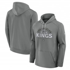 Los Angeles Kings Fanatics Gray 2025 Stanley Cup Playoffs Authentic Pro Rink Fly Fleece Pullover Hoodie