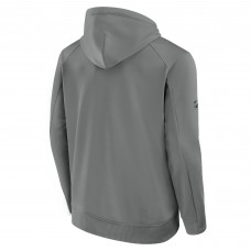 Los Angeles Kings Fanatics Gray 2025 Stanley Cup Playoffs Authentic Pro Rink Fly Fleece Pullover Hoodie