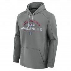 Colorado Avalanche Fanatics Gray 2025 Stanley Cup Playoffs Authentic Pro Rink Fly Fleece Pullover Hoodie