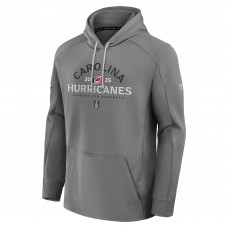 Толстовка Carolina Hurricanes Fanatics Gray 2025 Stanley Cup Playoffs Authentic Pro Rink Fly Fleece