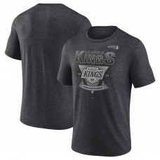Los Angeles Kings Fanatics Heather Charcoal 2025 Stanley Cup Playoffs Crossbar Tri-Blend T-Shirt