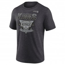 Los Angeles Kings Fanatics Heather Charcoal 2025 Stanley Cup Playoffs Crossbar Tri-Blend T-Shirt