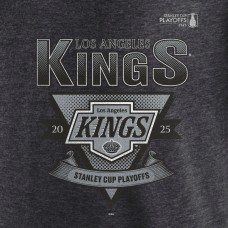 Los Angeles Kings Fanatics Heather Charcoal 2025 Stanley Cup Playoffs Crossbar Tri-Blend T-Shirt