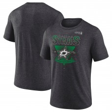 Dallas Stars Fanatics Heather Charcoal 2025 Stanley Cup Playoffs Crossbar Tri-Blend T-Shirt