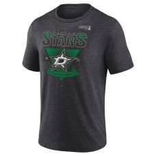 Dallas Stars Fanatics Heather Charcoal 2025 Stanley Cup Playoffs Crossbar Tri-Blend T-Shirt