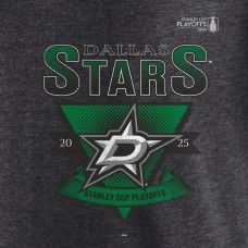 Dallas Stars Fanatics Heather Charcoal 2025 Stanley Cup Playoffs Crossbar Tri-Blend T-Shirt