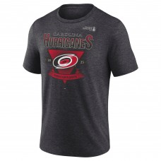 Carolina Hurricanes Fanatics Heather Charcoal 2025 Stanley Cup Playoffs Crossbar Tri-Blend T-Shirt