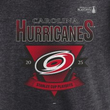 Carolina Hurricanes Fanatics Heather Charcoal 2025 Stanley Cup Playoffs Crossbar Tri-Blend T-Shirt