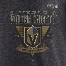 Vegas Golden Knights Fanatics Heather Charcoal 2025 Stanley Cup Playoffs Crossbar Tri-Blend T-Shirt