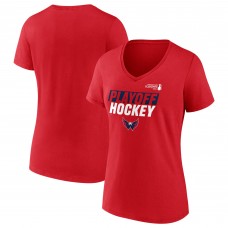 Женская футболка Washington Capitals Fanatics Red 2025 Stanley Cup Playoffs Breakout V-Neck T-Shirt
