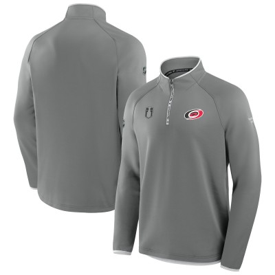 Carolina Hurricanes Fanatics Gray 2025 Stanley Cup Playoffs Authentic Pro Fleece Quarter-Zip Pullover