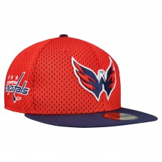 Бейсболка Washington Capitals New Era Red/Navy Mesh Crown Two-Tone 59FIFTY