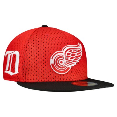 Бейсболка Detroit Red Wings New Era Red/Black Mesh Crown Two-Tone 59FIFTY