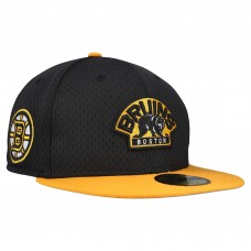 Бейсболка Boston Bruins New Era Black/Gold Mesh Crown Two-Tone 59FIFTY