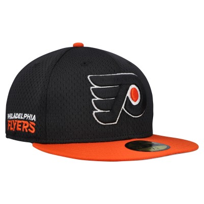 Бейсболка Philadelphia Flyers New Era Black/Orange Mesh Crown Two-Tone 59FIFTY