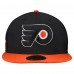Бейсболка Philadelphia Flyers New Era Black/Orange Mesh Crown Two-Tone 59FIFTY