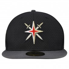 Бейсболка Vegas Golden Knights New Era Black/Gray Mesh Crown Two-Tone 59FIFTY