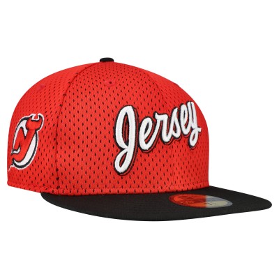 Бейсболка New Jersey Devils New Era Red/Black Mesh Crown Two-Tone 59FIFTY