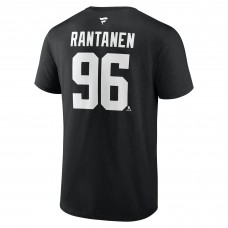 Dallas Stars Mikko Rantanen Fanatics Black Authentic Stack Name & Number T-Shirt