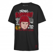 Футболка Подростковая Chicago Blackhawks Connor Bedard Mitchell & Ness Black Caricature