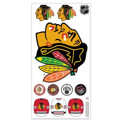 Chicago Blackhawks Repositionable Team Logo Wall Decal Set