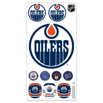 Edmonton Oilers Repositionable Team Logo Wall Decal Set