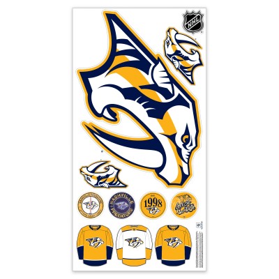 Nashville Predators Repositionable Team Logo Wall Decal Set
