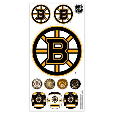 Boston Bruins Repositionable Team Logo Wall Decal Set