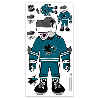 San Jose Sharks Mascot Repositionable Wall Decal Set