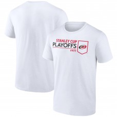 Carolina Hurricanes White 2025 Stanley Cup Playoffs Logo T-Shirt