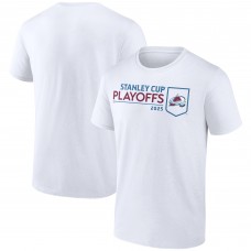Colorado Avalanche White 2025 Stanley Cup Playoffs Logo T-Shirt