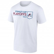 Colorado Avalanche White 2025 Stanley Cup Playoffs Logo T-Shirt