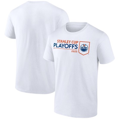 Футболка Edmonton Oilers White 2025 Stanley Cup Playoffs Logo