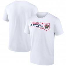 Florida Panthers White 2025 Stanley Cup Playoffs Logo T-Shirt