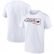 Minnesota Wild White 2025 Stanley Cup Playoffs Logo T-Shirt