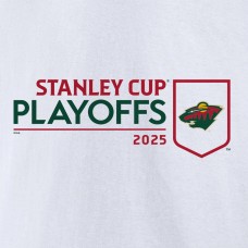 Minnesota Wild White 2025 Stanley Cup Playoffs Logo T-Shirt