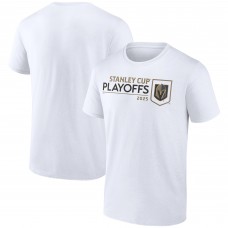 Vegas Golden Knights White 2025 Stanley Cup Playoffs Logo T-Shirt