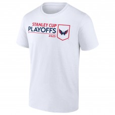Washington Capitals White 2025 Stanley Cup Playoffs Logo T-Shirt