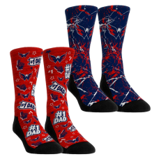 Носки Unisex Washington Capitals Rock Em Number 1 Dad 2-Pack Crew Носки Unisex Washington Capitals Rock Em Number 1 Dad 2-Pack Crew