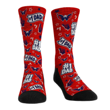 Носки Unisex Washington Capitals Rock Em Number 1 Dad 2-Pack Crew Носки Unisex Washington Capitals Rock Em Number 1 Dad 2-Pack Crew
