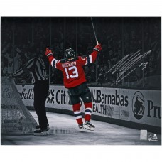Nico Hischier New Jersey Devils Autographed Fanatics Authentic 16 x 20 Celebration Spotlight Photograph