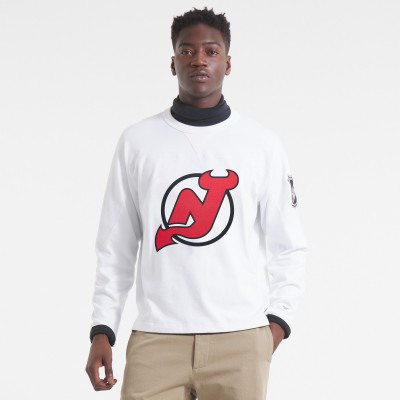 Футболка New Jersey Devils Todd Snyder White Heavyweight Long Sleeve Jersey Style