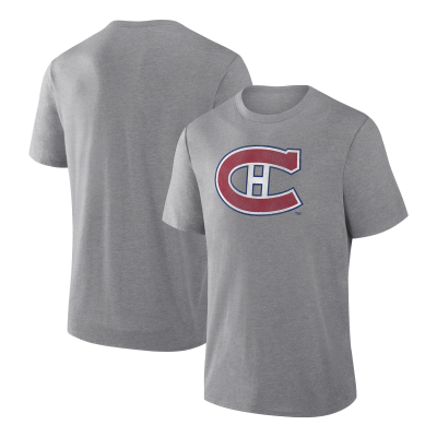 Футболка Montreal Canadiens Fanatics Heather Gray Heritage Tribute Tri-Blend