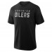 Футболка Edmonton Oilers Fanatics Black Play Distressed Wordmark Stadium Slub
