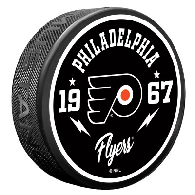 Philadelphia Flyers Bolt Hockey Puck