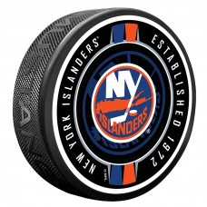 New York Islanders Ribbon Hockey Puck