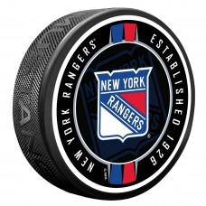 New York Rangers Ribbon Hockey Puck