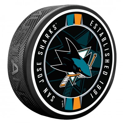 San Jose Sharks Ribbon Hockey Puck